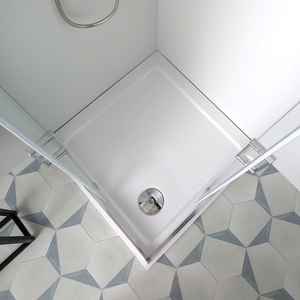 Mampara de Ducha Genoa 80x80 de Vidrio Satinado con Puertas Corredizas, Diseño Cuadrado - Product Image 4