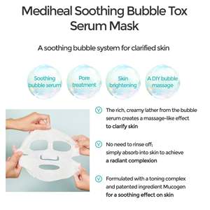 Masque Sérum Apaisant à Bulles Toxiques MEDIHEAL 10 Pièces - Product Image 2