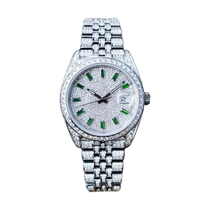 Reloj de Pulsera Moderno con Esfera de Cuarzo y Cristales, con Diamantes Moissanite, Diseño Personalizado, Estilo Hip Hop para Hombre - Product Image 1