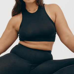 Camiseta sin mangas corta de poliéster 100% para mujer, camiseta sin mangas corta de tela tejida transpirable de Color sólido con logotipo personalizado, camisetas sin mangas cortas para mujer - Product Image 3