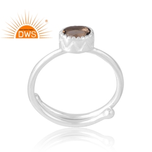 Anillo de piedras preciosas ahumadas naturales de Plata de Ley 925 más vendido, joyería personalizada para mujer, regalo para ella - Product Image 1