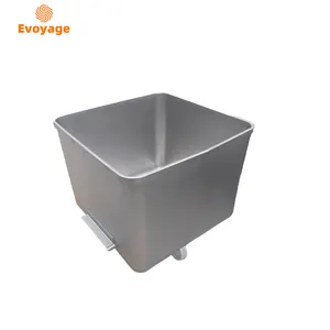 200L 304 stainless steel meat buggy hopper trolley cart bin