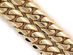 14K สร้อยคอทองคำแท้สีเหลืองทองคิวบาสำหรับผู้ชายเครื่องประดับแฟชั่น - Product Image 4