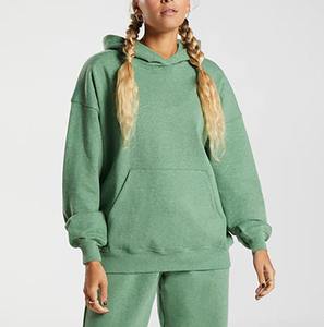 Nuevo estilo, logotipo personalizado, Sudadera con capucha de lana de manga larga de invierno de longitud regular sólida informal para mujer, pantalones apilados para correr - Product Image 5