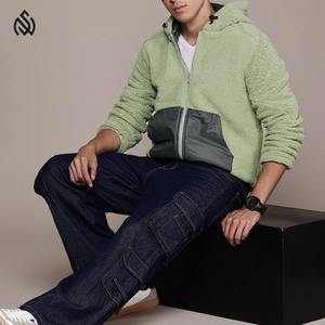 Elegante chaqueta Sherpa con cremallera para hombre, forro polar personalizado, bordado de Color sólido, chaqueta de invierno de moda - Product Image 4