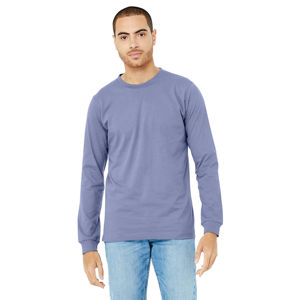 Airlume – T-Shirt à manches longues en Jersey de coton peigné avec anneau, simple, 100% oz, lavande foncée, classique, col ras du cou, unisexe, 4.2 - Product Image 1