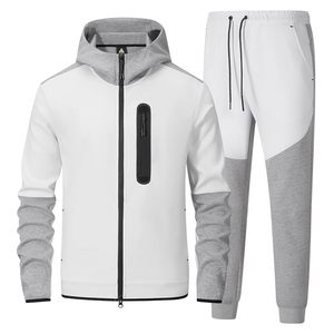2025 High Quality Custom 2-Piece Breathable Windproof Dustproof Polyester/Cotton Fleece Thickness Men's Tracksuit Set <b>Zip</b>-<b>Up</b> - Product Image 2