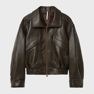 Veste en cuir bomber de haute qualité, colorée, pour moto, protection contre le vent et les chutes, veste en cuir pour homme pour l'extérieur - Product Image 1