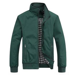 Chaqueta de béisbol de moda ajustada para hombre con cuello levantado recién llegado para primavera Otoño e Invierno chaqueta de bombardero de tela de lona - Product Image 6