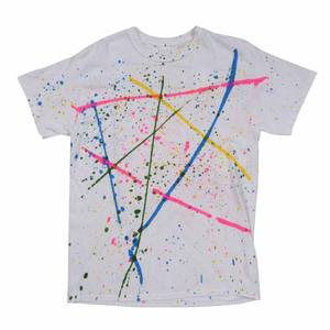 Camisetas con estampado de salpicaduras de pintura personalizada, camisetas de gran tamaño de alta calidad, 100% algodón, de punto suave, máquina de pintura Allover personalizada - Product Image 1