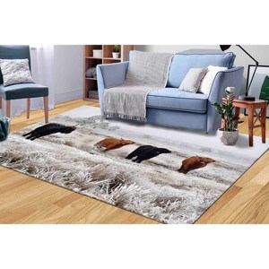 Tapis Vache des Highlands, Tapis imprimé, Grand tapis de style farmhouse, Tapis à poils doux - Product Image 2