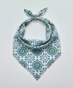 Wholesale Custom Square Scarf <b>Bandana</b> Designed Women Classic 100% Cotton Handmade Block Print Floral Natural Color 21x21 Inches - Product Image 1