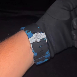 Reloj con forma de caja redonda de diamante cultivado en laboratorio de la mejor calidad, correa de goma, joyería de moda, reloj de diamante helado para hombre - Product Image 4