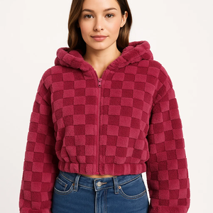 <span class=keywords><strong>Cappotto</strong></span> in pile con cappuccio con cerniera larga Plus Size per donna a manica lunga <span class=keywords><strong>fucsia</strong></span> Casual alla moda invernale Casual all'ingrosso - Product Image 1