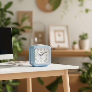 Light Blue TQ 142 2EF Alarm <b>Desk</b> & Table Clock - Product Image 3