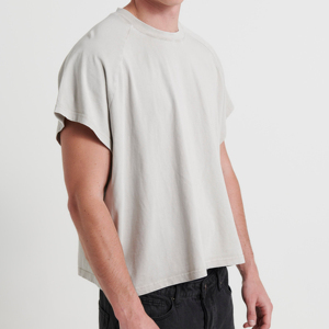 เสื้อยืดผู้ชายผ้าฝ้ายรุ่นครอป100% โลโก้ผลิตออกแบบได้ตามต้องการ - Product Image 4