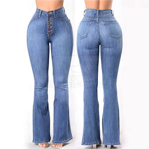 Trendy Women Bootcut Flare Jeans de alta calidad al por mayor Ripped Flared Jeans para mujeres desgastadas - Product Image 2