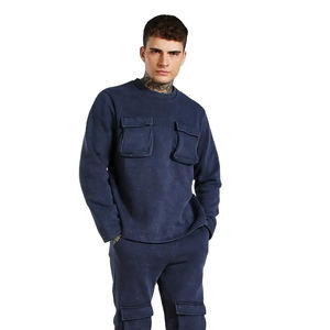 Ropa de calle vintage, chándal holgado de algodón polar, conjunto de Jogger desgastado, chándal de lavado ácido acampanado personalizado - Product Image 2