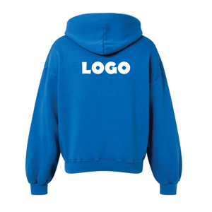 High Quality Customized <b>Men's</b> Oversized Heavyweight 100% Cotton Winter Full Zipper <b>Zip</b>-<b>Up</b> <b>Hoodie</b> Jacket <b>Black</b> Windproof Pocket - Product Image 2