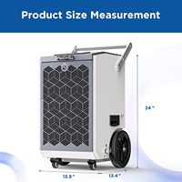 Déshumidificateur commercial Moiswell 160 pintes avec pompe et tuyau de drainage |   Déshumidificateur robuste pour les dommages causés par l'eau dans le sous-sol