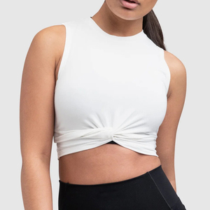 High Quality Women Tank <b>Crop</b> <b>Top</b> Fitness Workout Comfortable Soft Fabric Elastic Tank <b>Top</b> - Product Image 4