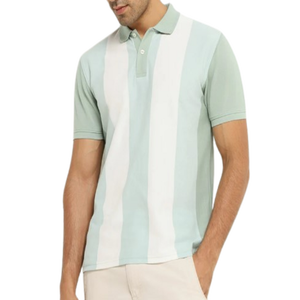 Logotipo de color personalizado de gran oferta para camisetas de polo Patrón de rayas de sensación suave para ropa - Product Image 1