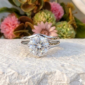 Lurba Jewels 2 Ct Round Cut Lab Grown Diamond Vintage Engagement Wedding Ring Set Solid 14K White Gold IGI Certified Bridal Ring - Product Image 2