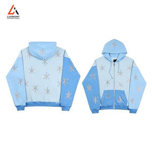 เสื้อฮู้ดประดับเพชรสำหรับผู้ชาย ดีไซน์คริสตัลระยิบระยับ เสื้อสเวตเชิ้ตสตรีทแวร์ลำลอง คุณภาพสูง - Product Image 5