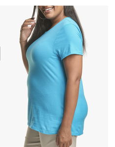 Vente en gros d'usine, t-shirts à manches courtes et col rond pour femmes, grande taille, logo personnalisé du Bangladesh, nouvelle arrivée, coton uni, hauts décontractés - Product Image 5