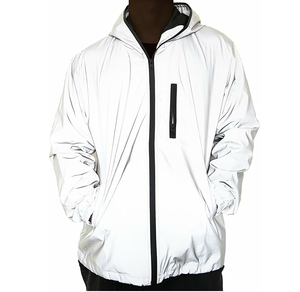 2025 Otoño Invierno Slim Fit cremallera chaquetas reflectantes para Hombres estilo de calle alta con capucha con patrón sólido de lona transpirable - Product Image 1