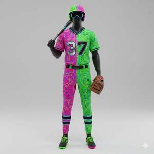 Ensemble d'uniformes de baseball imprimés haute performance, logos, numéros et noms personnalisés, conçu pour les équipes de compétition adultes, respirant - Product Image 3