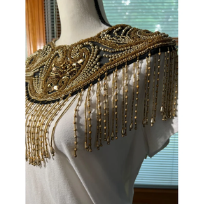 Capa de cuentas ligera para damas elegante vestido de fiesta de noche antiestático con bordado de perlas vestido de Club drapeado con gracia - Product Image 1