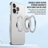 Support magnétique double face pour téléphone, rotation à 360 degrés, avec anneau de maintien pour doigt, idéal pour bureau, voyage et voiture