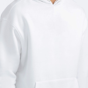 Sweat à capuche blanc uni 2025 coton pour hommes, poids lourd, taille normale, Streetwear avec logo personnalisé, col à capuche avant, 100% - Product Image 3
