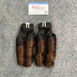Extensiones de cabello humano Paquetes de rizos hinchables Máquina de cabello Remy vietnamita Rizos hinchables de vapor de trama Doble - Product Image 4