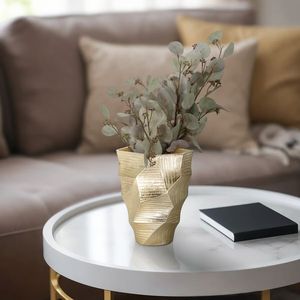 Latest Arrival Gorgeous Look Luxurious Quality Metal High Grade Gold Plated Flower <b>Vase</b> Home Decoration Accessories Supplies - Product Image 4