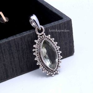 Zirconia cúbica bisel ajuste estilo bohemio 925 plata esterlina hecho a mano mujer fiesta regalo colgante - Product Image 4