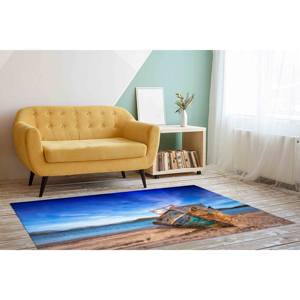 <b>Beach</b> Boat Landscape <b>Rug</b>: 3D Printed Area <b>Rug</b>,Nonwoven Soft <b>Rug</b> - Product Image 5