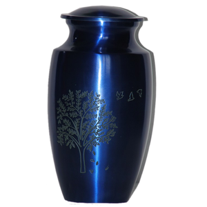 Urnas de cremación para adultos de aluminio de alta calidad con diseño de árbol, acabado de Color negro para cenizas humanas, suministro funerario de Metal - Product Image 4