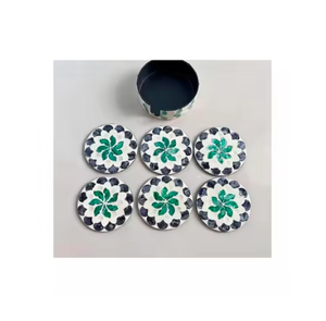 Sous-verre nacré pour hôtel maison café thé sous-verre fait à la main très décoratif forme ronde vadrouille sous-verres meilleure vente - Product Image 1