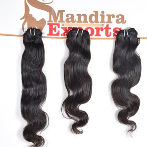 Paquets vierges crus cuticule aligné tissage cheveux humains couleur naturelle Bodywave 100% cheveux humains indiens Temple non transformés - Product Image 4