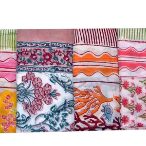 Wholesale summer collection of beach wear Pareos summer sarongs for women Handmade Block Printed Cotton Pareo Scarfs Beach Wear