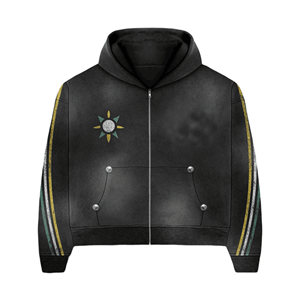 Fabricant OEM sur mesure, survêtement pour homme, streetwear, poids lourd, lavage à l'acide, broderie usée, ensemble de survêtement pour homme - Product Image 2