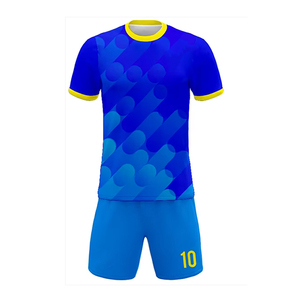 ชุดเสื้อฟุตบอลผ้าโพลีเอสเตอร์ฝรั่งเศสชุดเสื้อฟุตบอลระบายอากาศได้ดีมีการออกแบบใหม่สำหรับการฝึกซ้อมโลโก้ตามสั่ง - Product Image 2