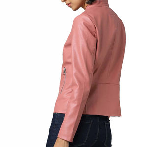 100% haute qualité personnalisé femmes col montant vestes en cuir élégant fermeture à glissière respirant coupe-vent hiver coton brut Nurak - Product Image 5