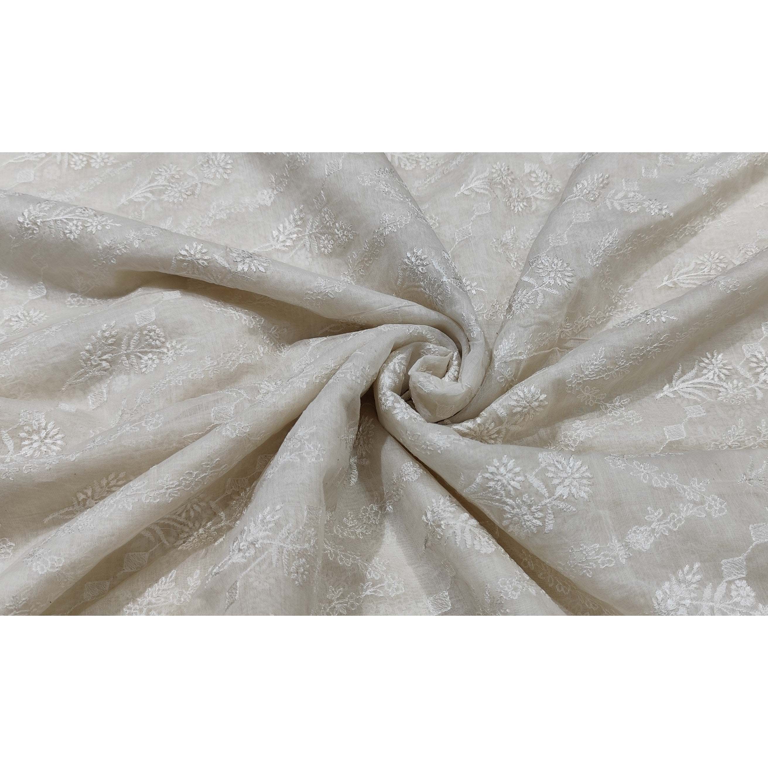TRILOKI 100% Polyester Lace Fabric Dyeable Embroidered Net Thread Work Breathable Woven Weft Free Sample Floral Style Very
