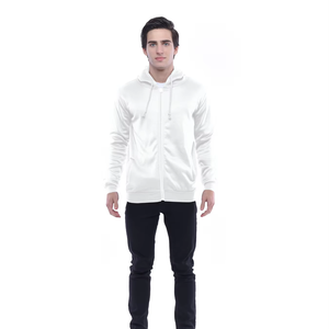 Sweat à capuche unisexe BEAM à fermeture éclair, décontracté, ample, brodé, technique, automne, mélange de polyester et de coton, double aiguille, poignets à double aiguille, 2 côtés - Product Image 1