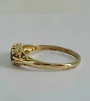 Bague de mariage vintage pour femme en argent sterling plaqué or jaune 14 carats avec diamant noir simulé rond de 2,40 carats en moissanite