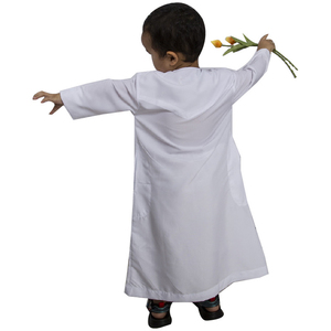 Thobe arabe musulman 100% coton o cou enfants Thobe nouveaux modèles Thobes enfants vêtements décontractés Daffah Jubba personnalisé - Product Image 2