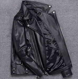 Veste en cuir véritable pour homme Mode d'hiver Fabriquée au Pakistan Haute qualité Respirante Coupe-vent Veste en cuir avec logo avant - Product Image 4